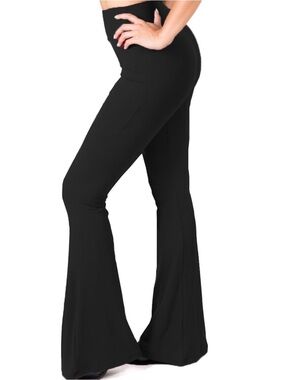 Satina High-Waist Black Flare Pants
